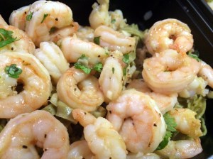 Lime Cilantro Shrimp over Mung Bean Pasta